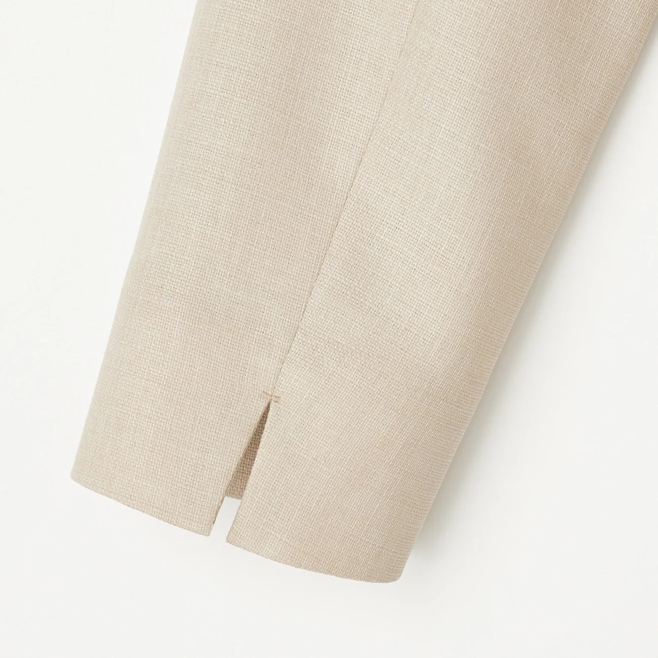 THE THIRD SUITS Linen-Like Cropped Sleeve Double-Breasted Jacket - Beige - Image 22