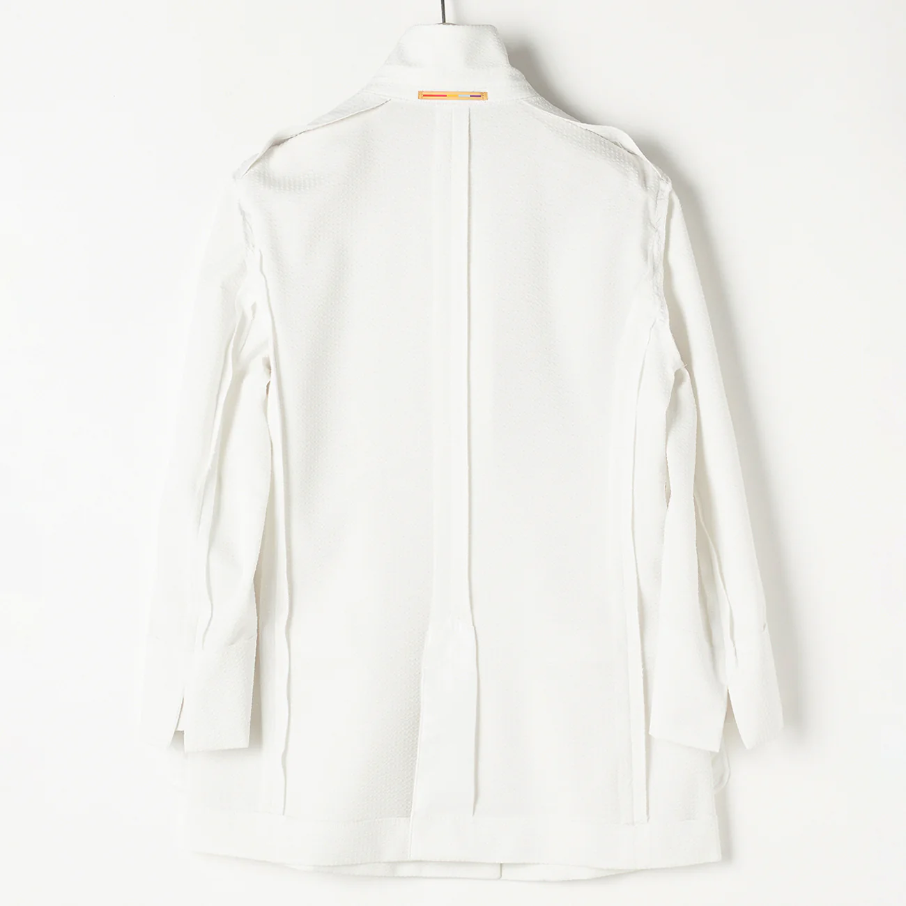 THE THIRD SUITS Seersucker Double Breasted Jacket - White - Image 7