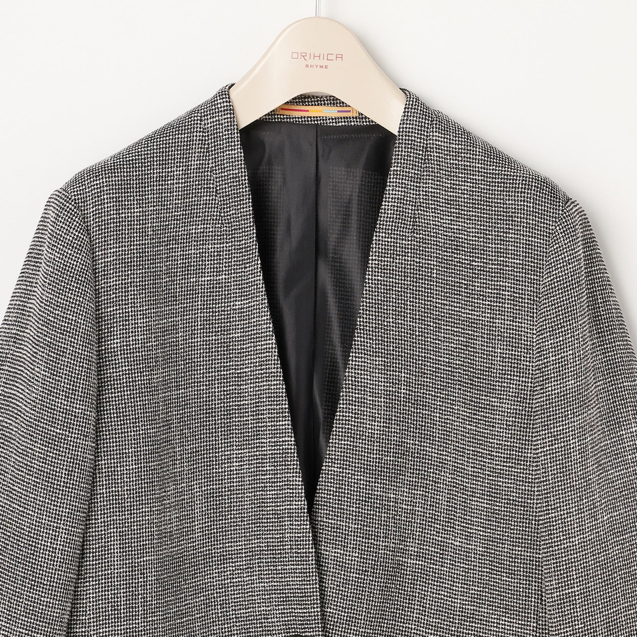 THE THIRD SUITS Leno Weave Collarless Long Jacket - Image 5