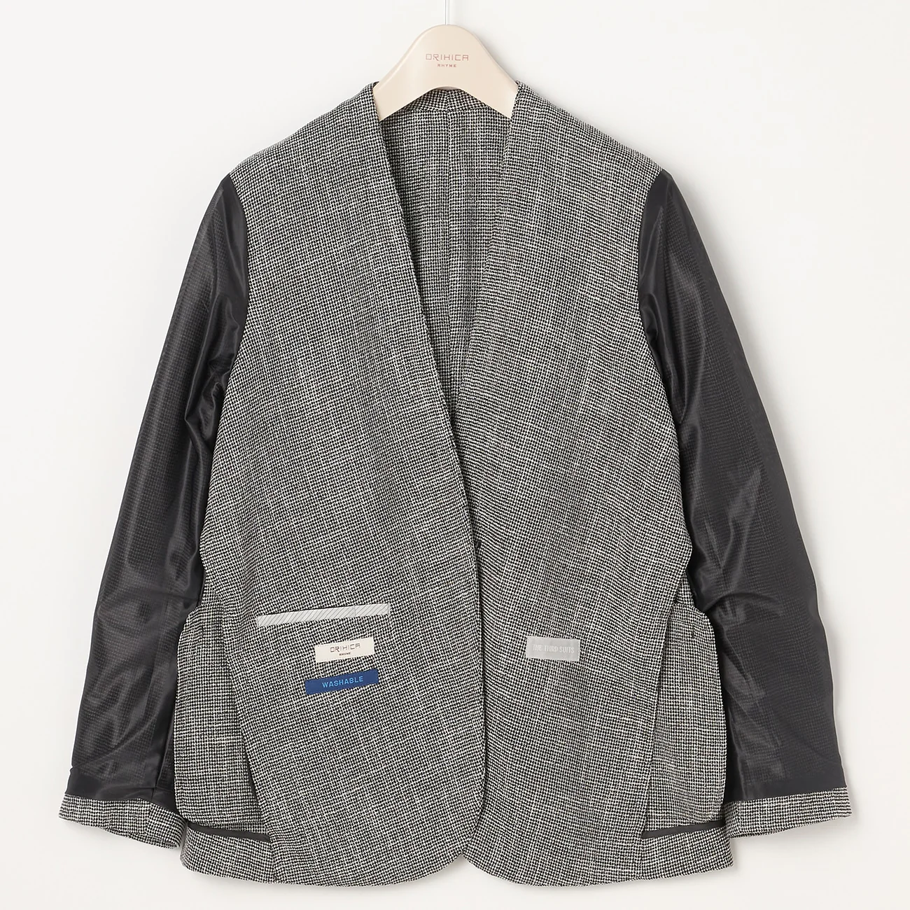 THE THIRD SUITS Leno Weave Collarless Long Jacket - Image 8