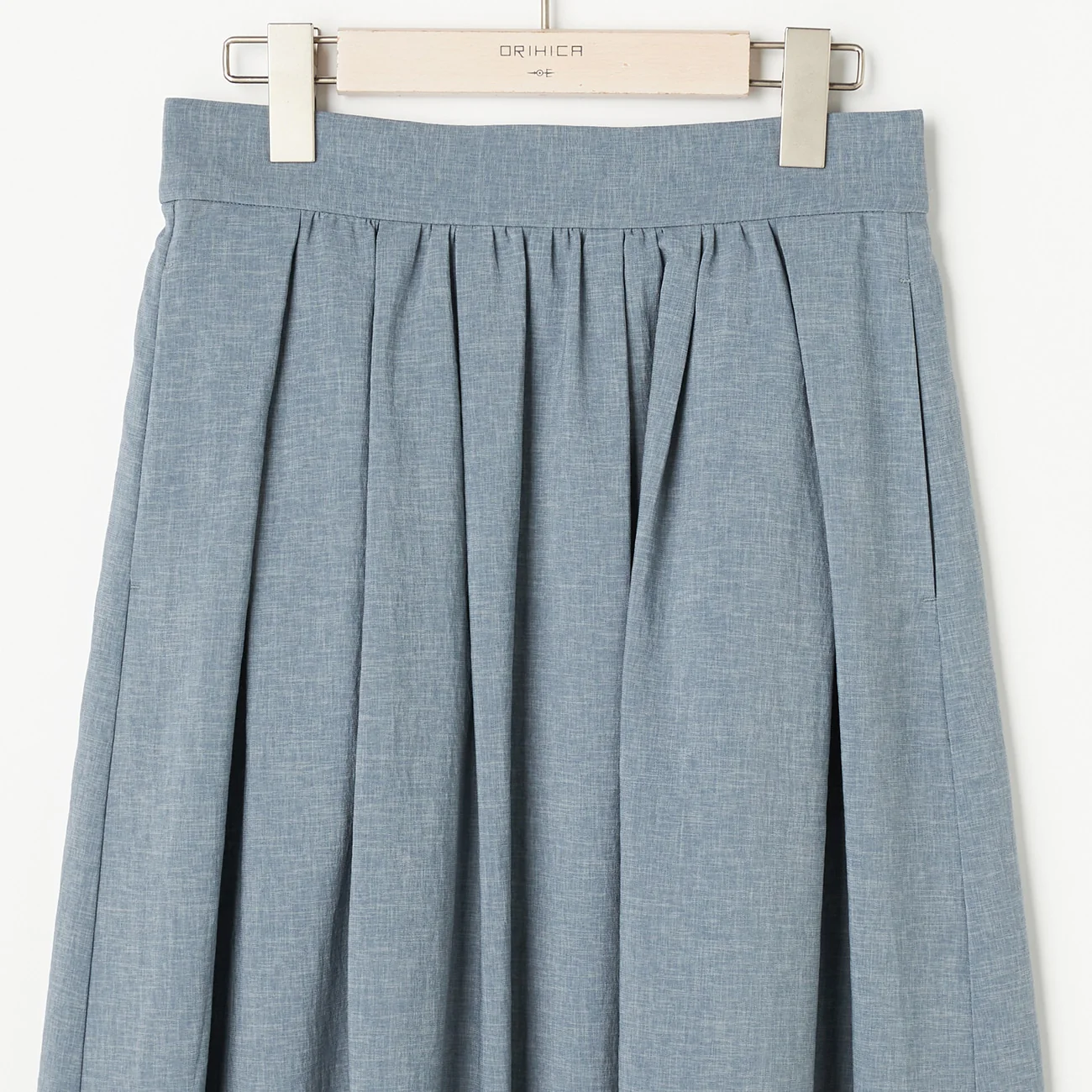 Multi-Functional Long Flared Skirt - Blue - Image 7