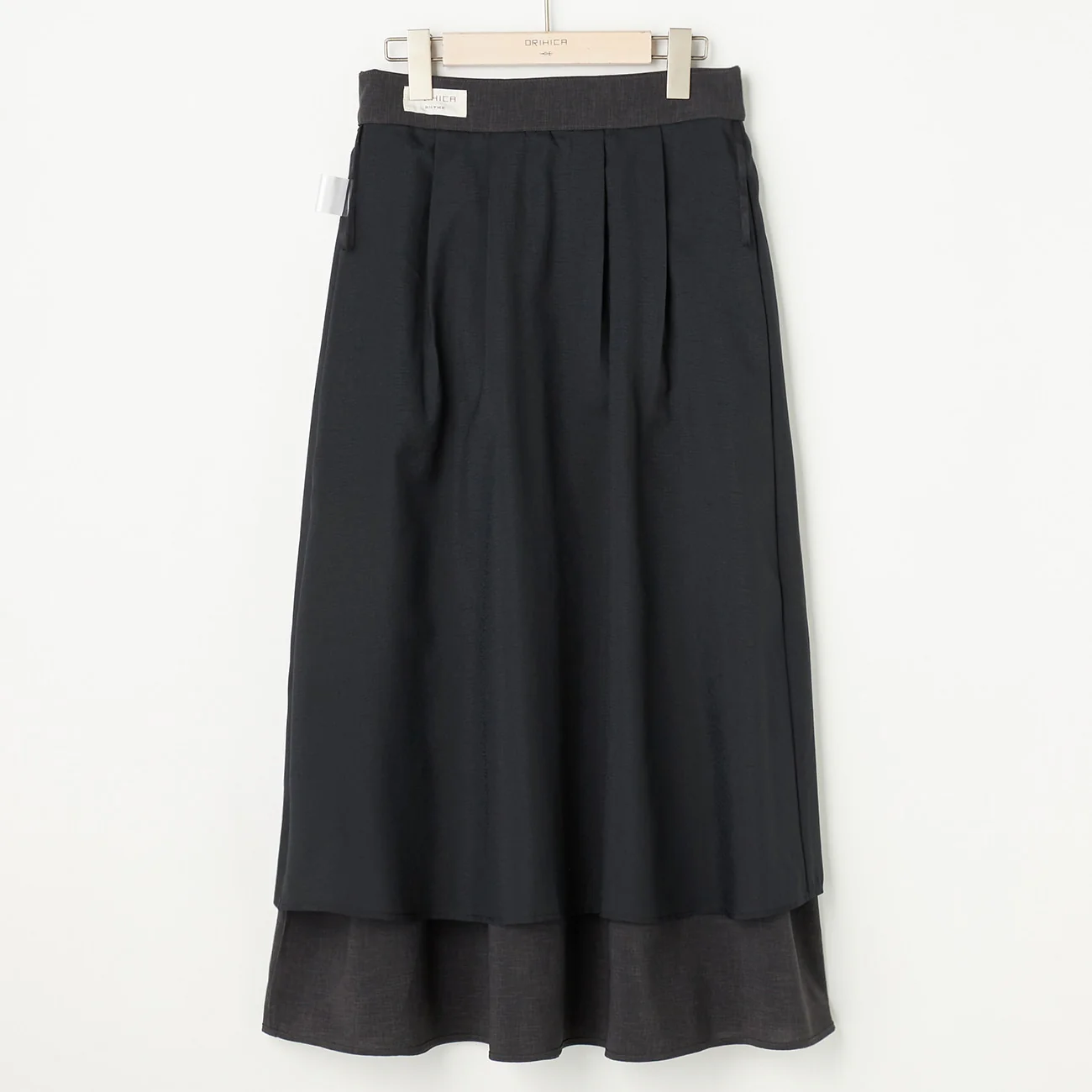 Multi-Functional Long Flared Skirt - Charcoal Gray - Image 10