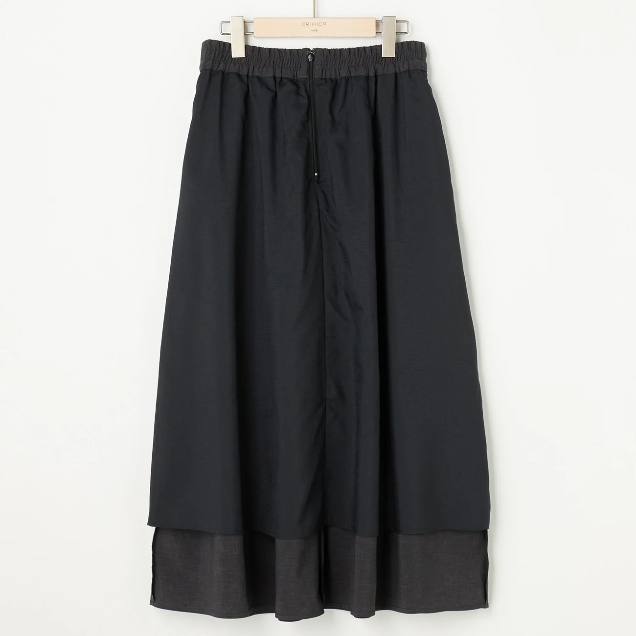 Multi-Functional Long Flared Skirt - Charcoal Gray - Image 11