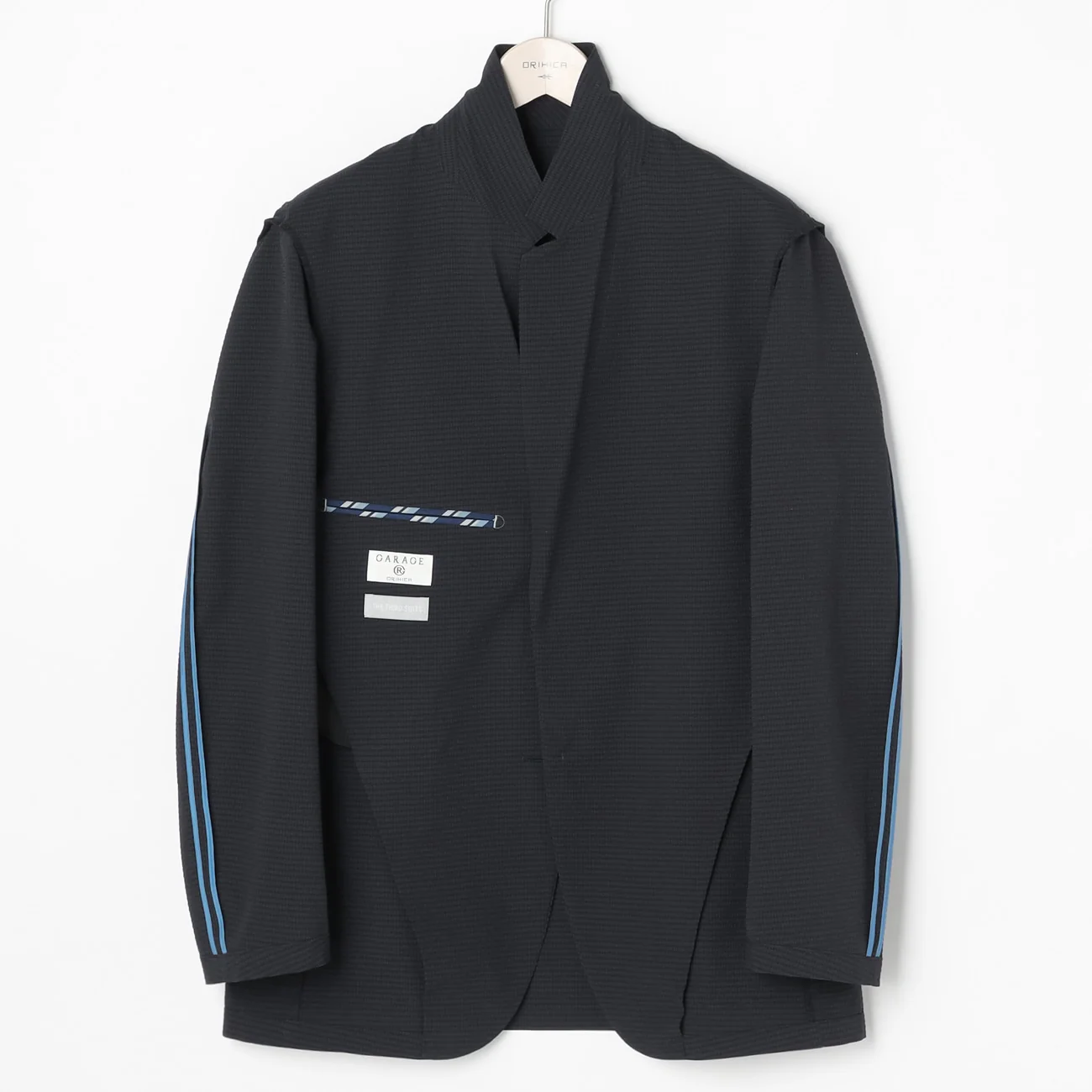 THE THIRD SUITS Japanese Fabric High-Breathability Seersucker Jacket - Navy - Image 14