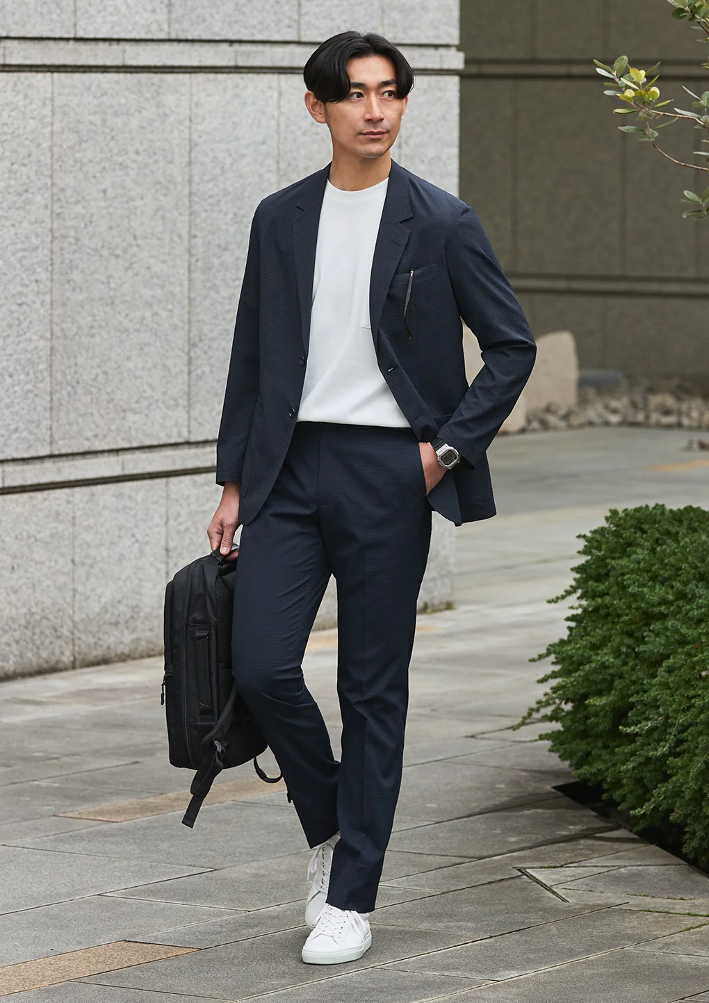 THE THIRD SUITS Japanese Fabric High-Breathability Seersucker Jacket - Navy - Image 22