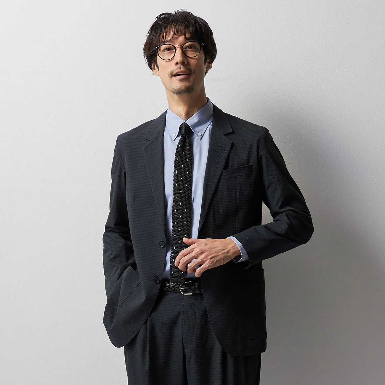 THE THIRD SUITS Japanese Fabric High-Breathability Seersucker Jacket - Navy - Image 7