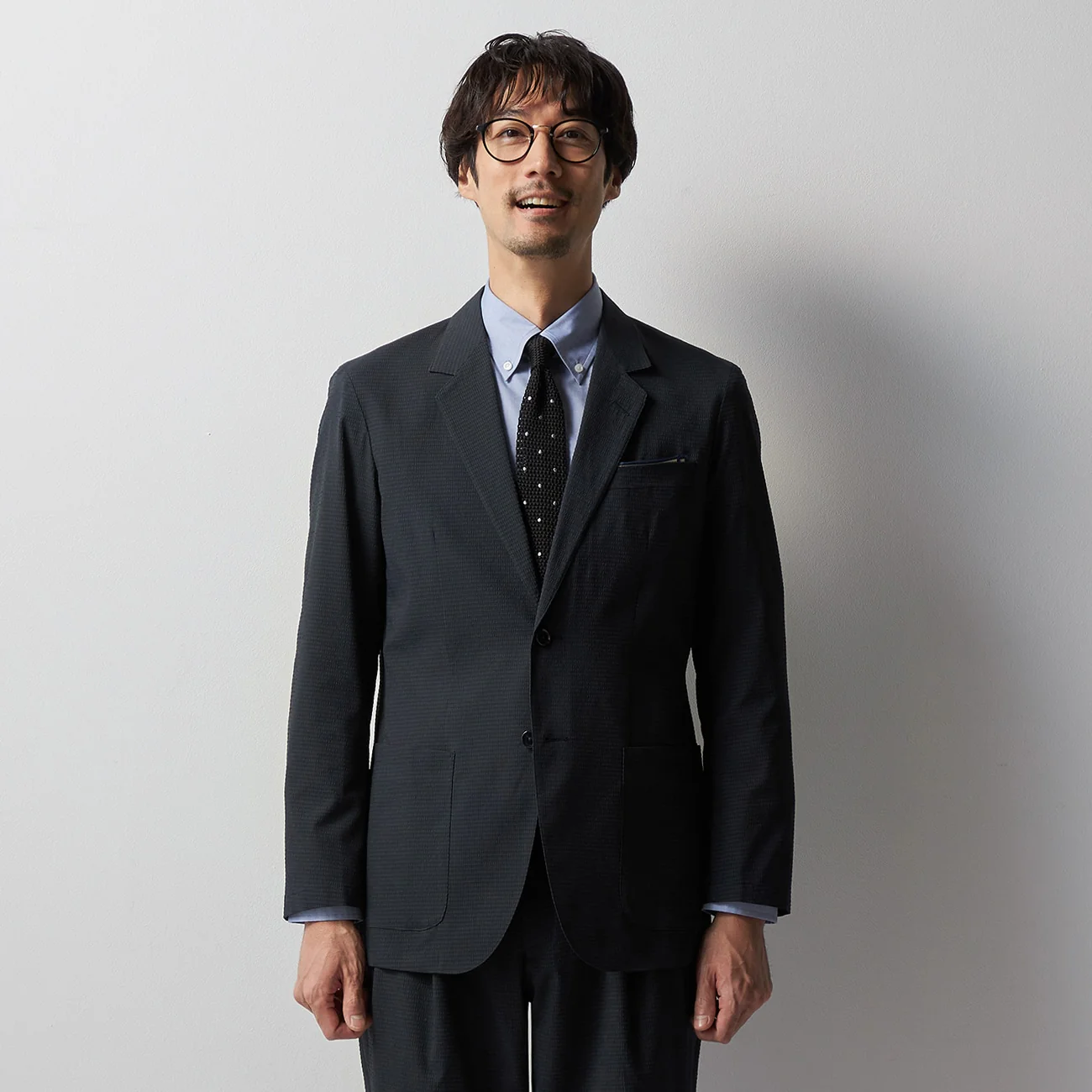 THE THIRD SUITS Japanese Fabric High-Breathability Seersucker Jacket - Navy - Image 8