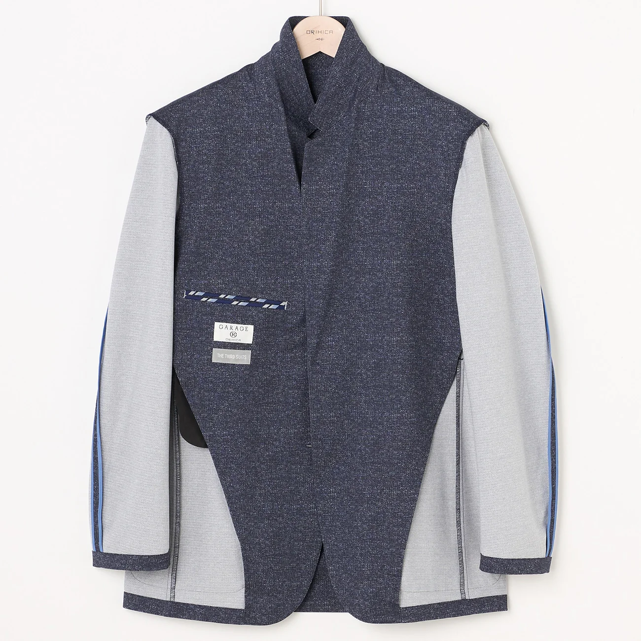THE THIRD SUITS Japanese Fabric High-Breathability Denim-Like Suit Jacket - Navy - Image 7