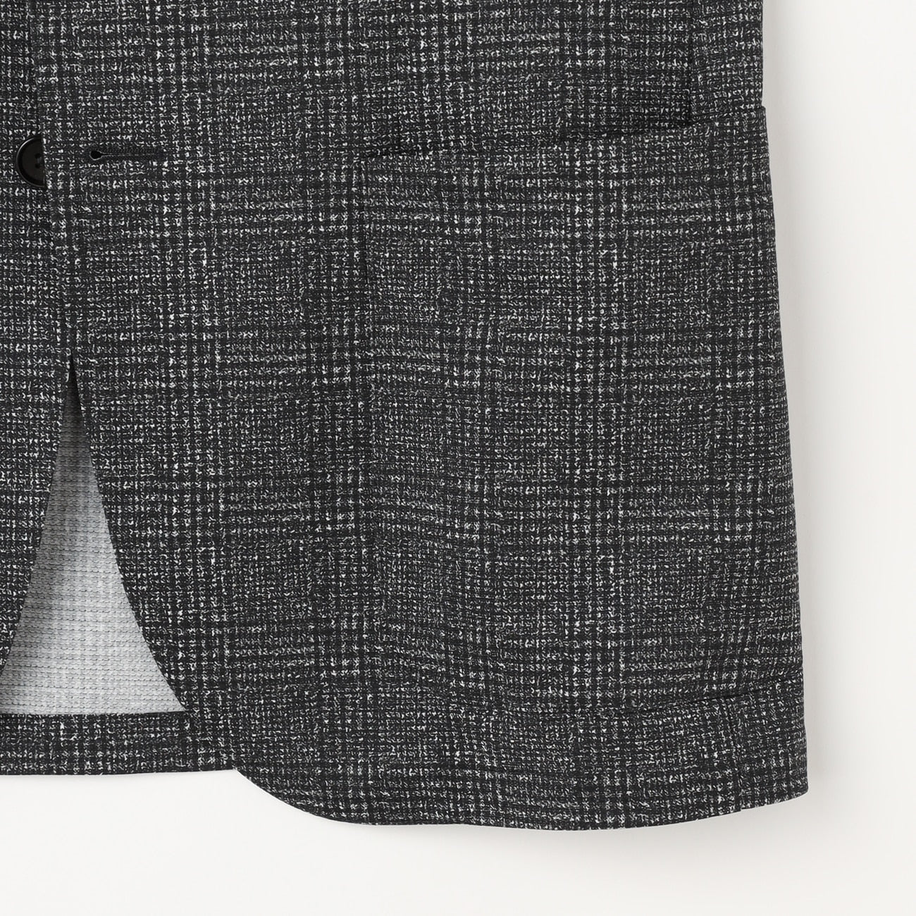 THE THIRD SUITS Japanese Fabric High-Breathability Tricot Glen-Plaid Jacket - Charcoal Gray - Image 7