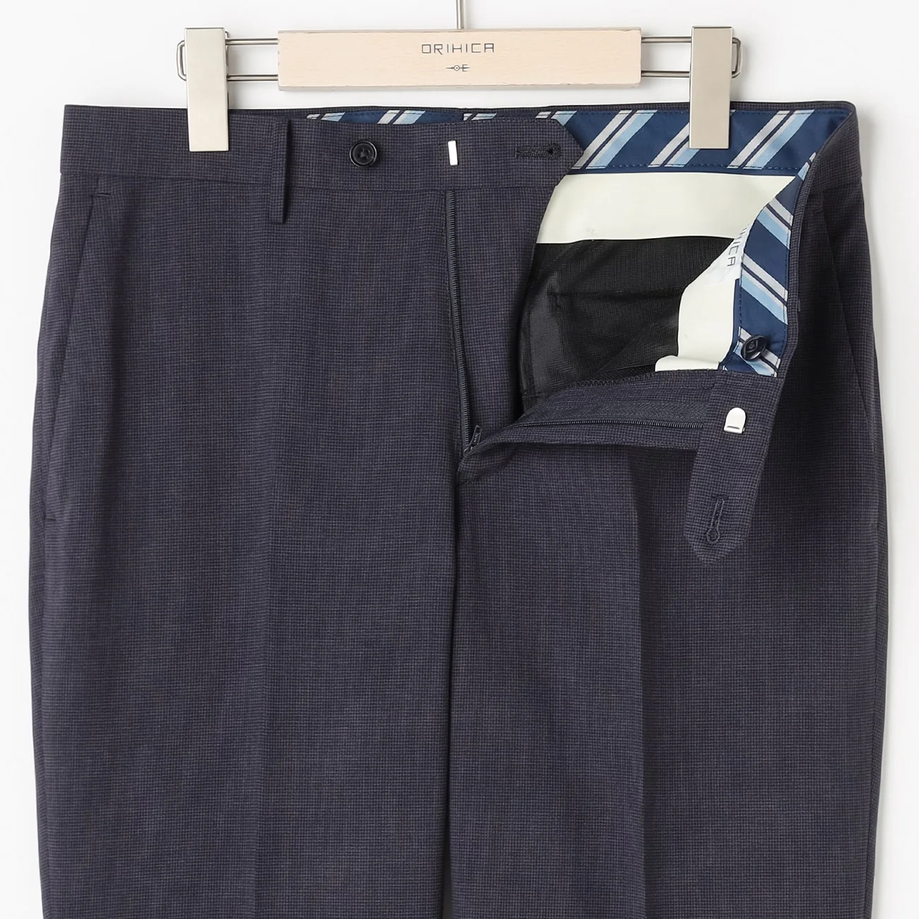 Super Cool High-breathability Houndstooth Pants - Navy - Image 3