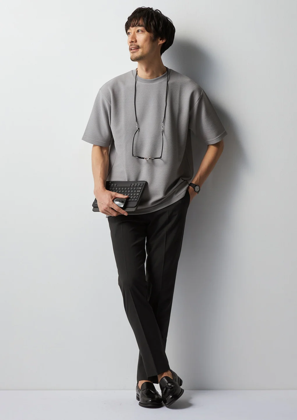 Super Cool High-breathability Houndstooth Pants - Charcoal Gray - Image 10