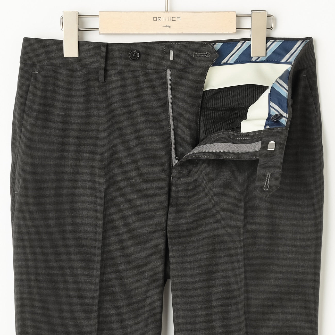 Super Cool High-breathability Houndstooth Pants - Charcoal Gray - Image 3