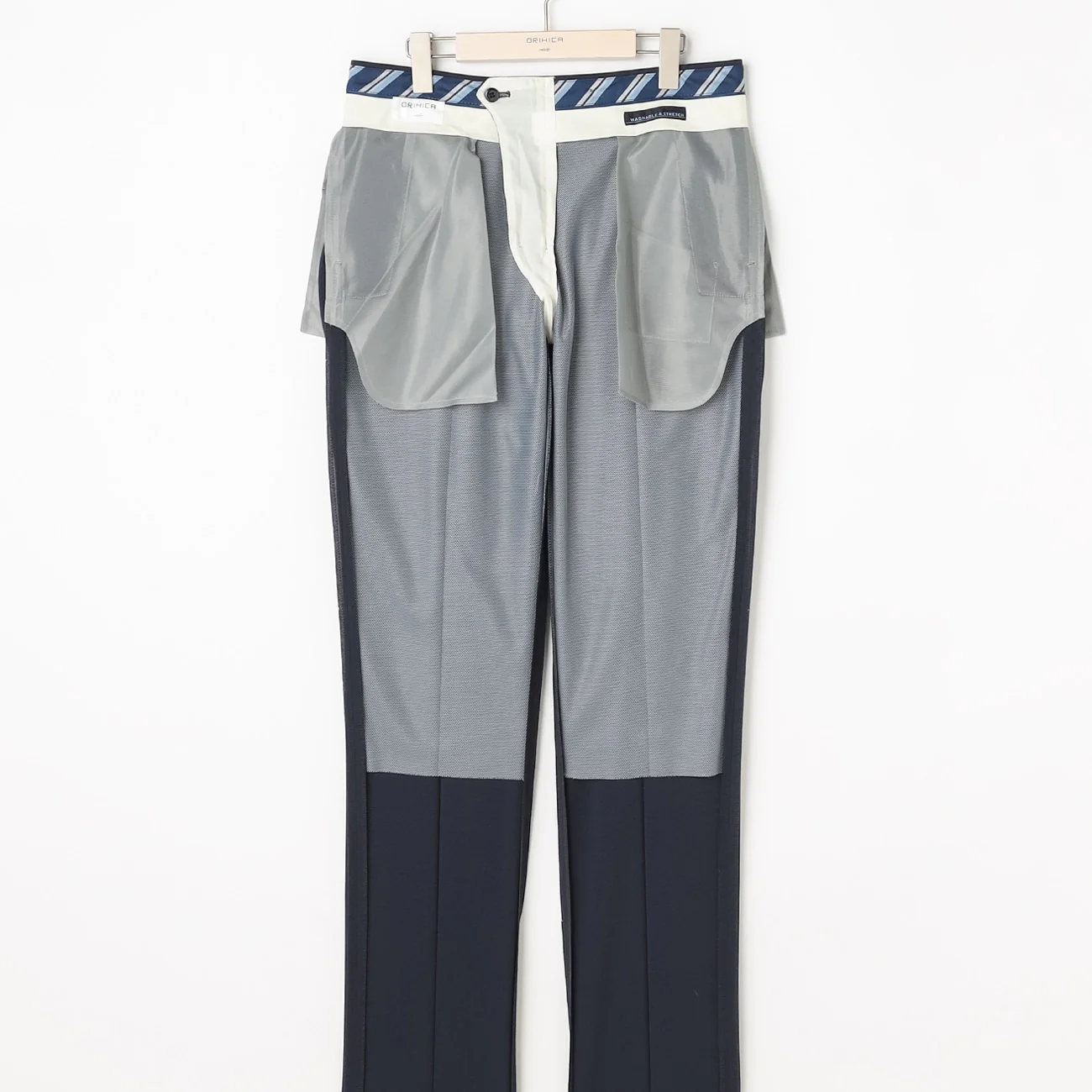 Super Cool Wrinkle-Resistant Houndstooth Suit Pants - Navy - Image 8