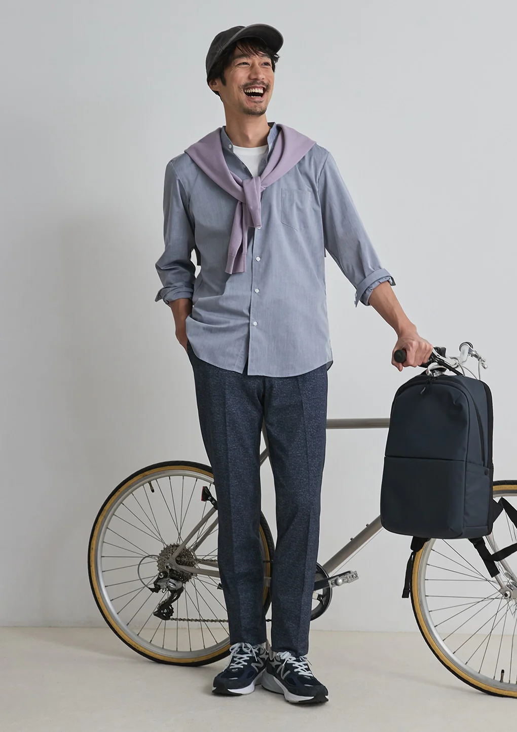 THE THIRD SUITS Japanese Fabric High-Breathability Denim-Like Pants - Navy - Image 13