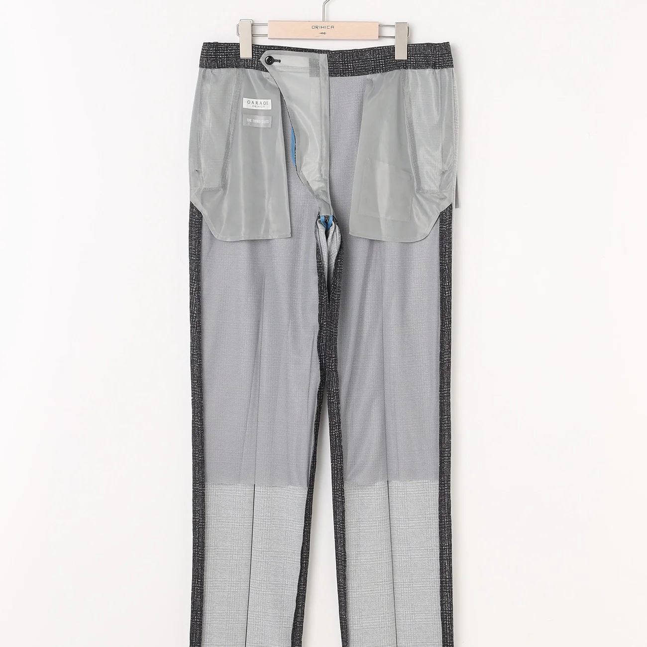 THE THIRD SUITS Japanese Fabric High-Breathability Glen-Plaid Pants - Charcoal Gray - Image 7