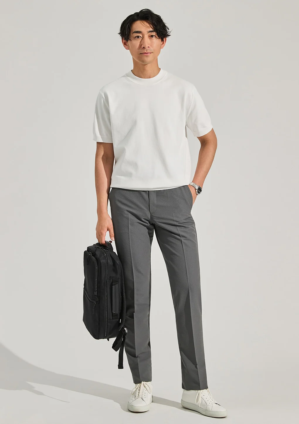 THE THIRD SUITS Japanese Fabric High-Breathability Seersucker Pants - Medium Gray - Image 11