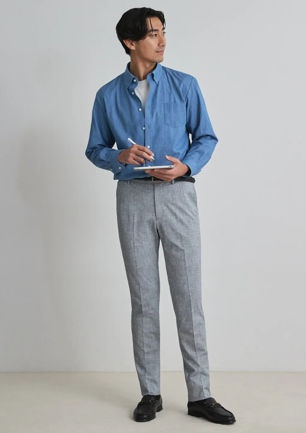 THE THIRD SUITS Japanese Fabric High-Breathability Tricot Pants - Light Gray - Image 15