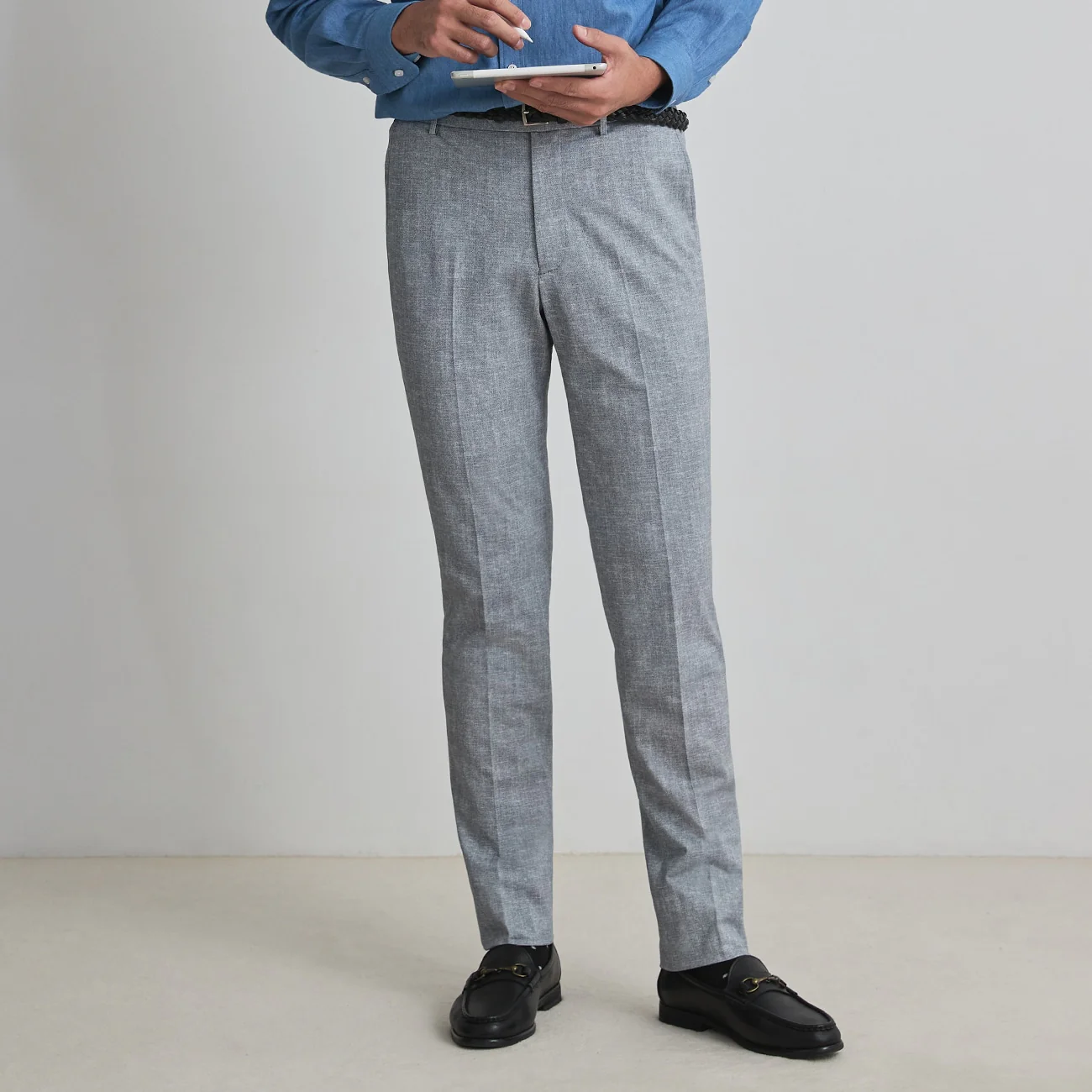 THE THIRD SUITS Japanese Fabric High-Breathability Tricot Pants - Light Gray - Image 2