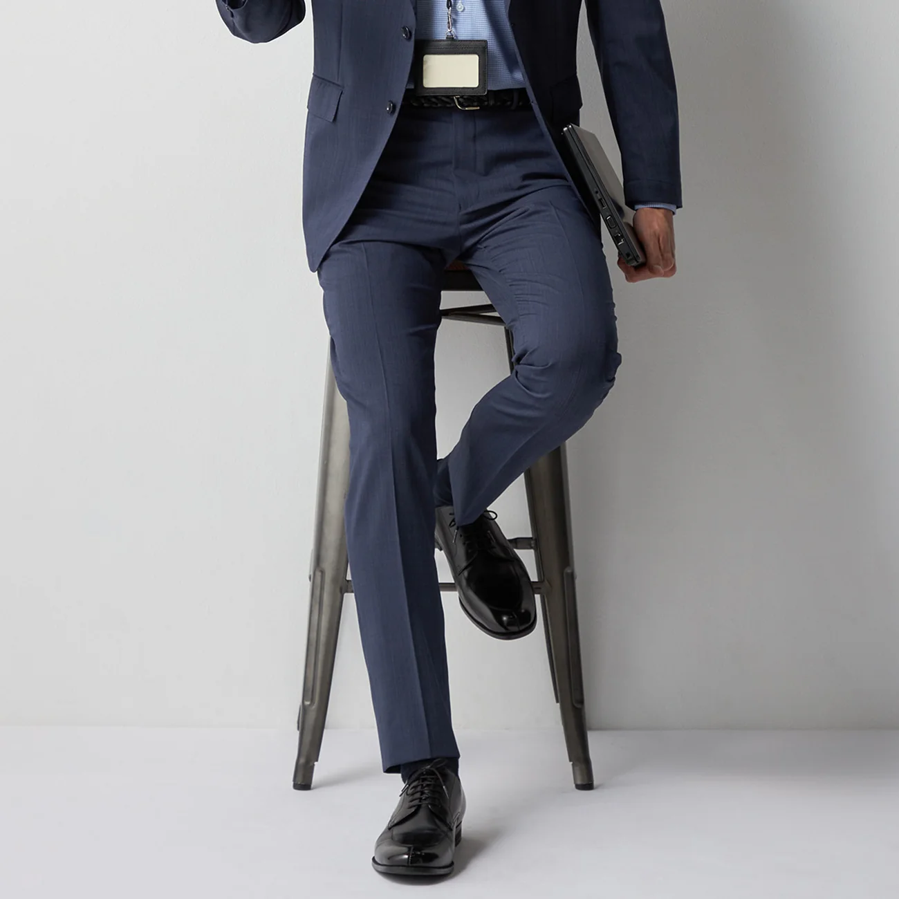 Super Cool High-breathability Pinhead Suit Pants - Navy - Image 2