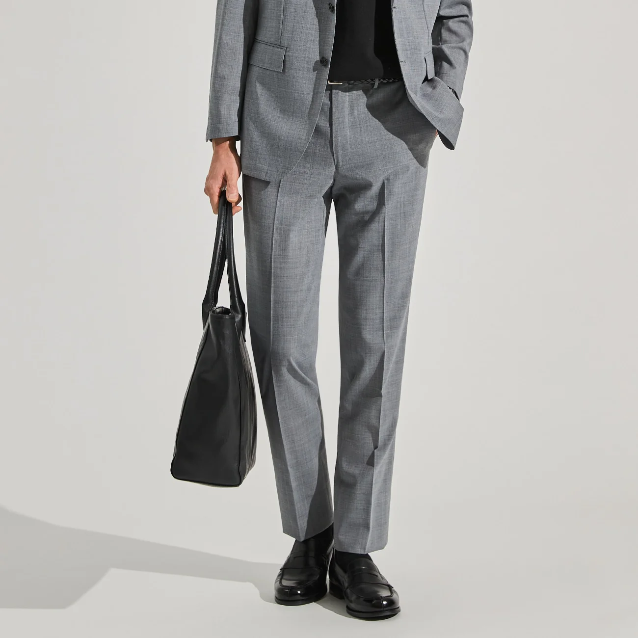 Super Cool High-breathability Pinhead Suit Pants - Light Gray