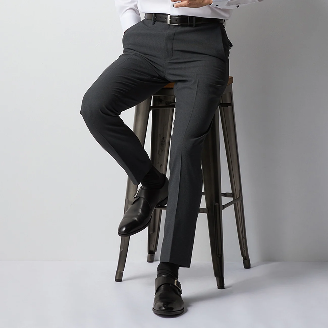 Super Cool High-breathability Check Pants - Medium Gray - Image 3