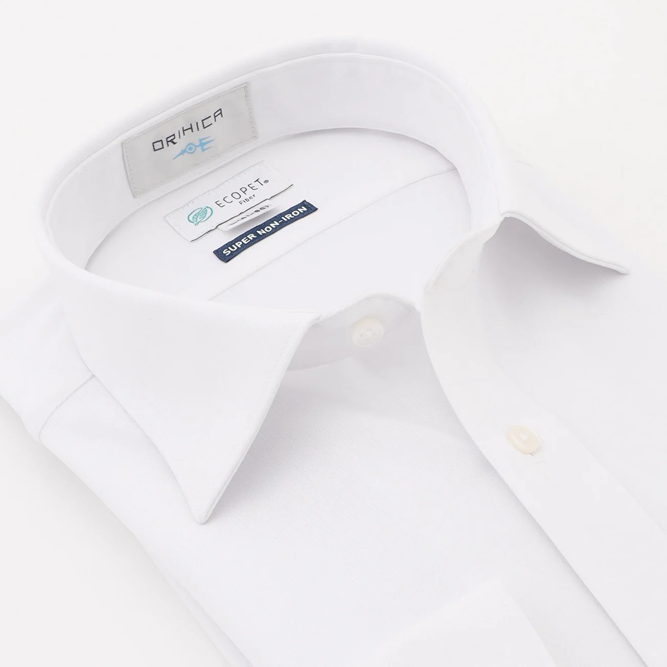 Super Non-Iron Stretch Spread Collar Shirt - White - Image 2