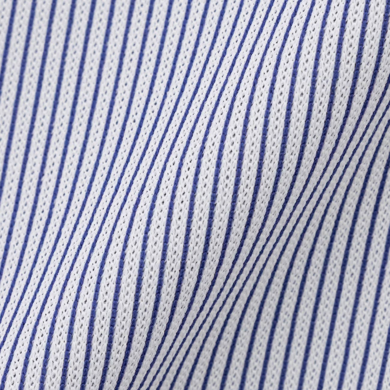 Super Non-Iron DRYDRY Striped Short Sleeve Cutaway Shirt - Navy - Image 4