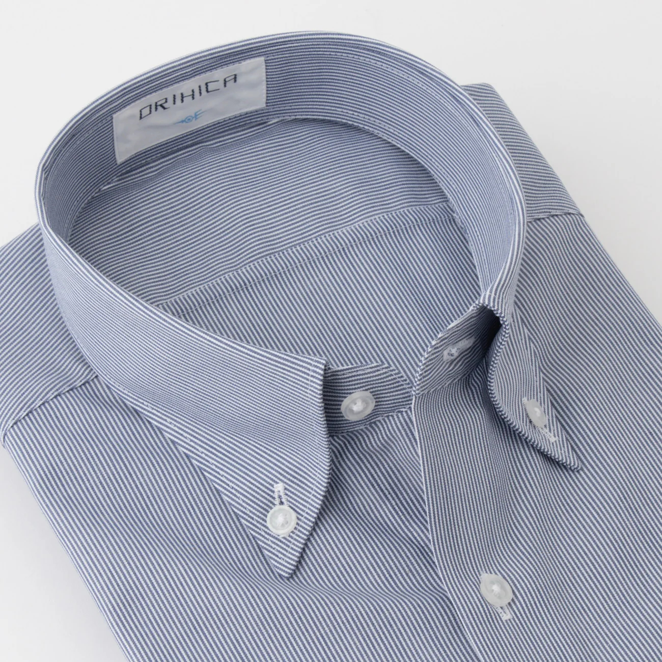 Super Cool Non-Iron Striped Short Sleeve Button-Down Shirt - Navy - Image 3
