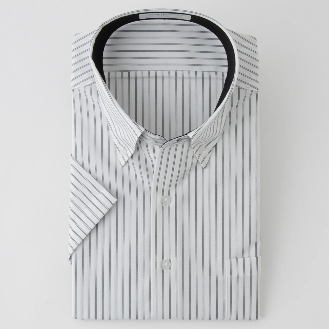 Super Cool Non-Iron Striped Short Sleeve Button-Down Shirt - Black - Image 4