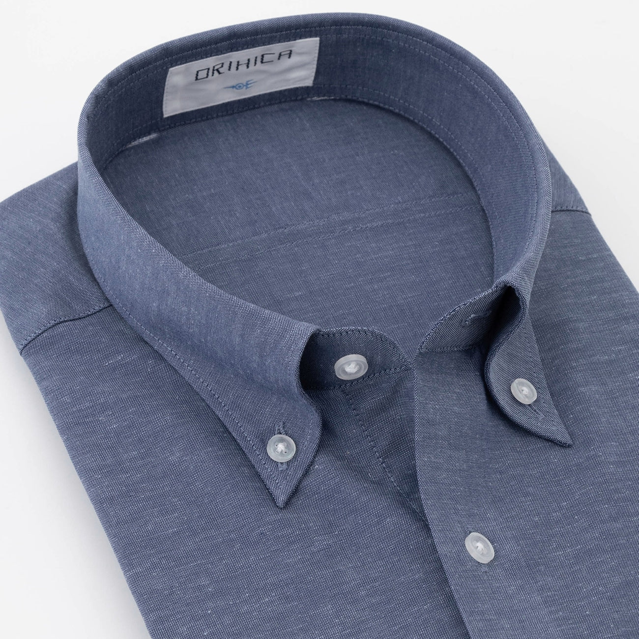 Super Cool Non-Iron Cotton Linen Short Sleeve Button-Down Shirt - Navy - Image 3