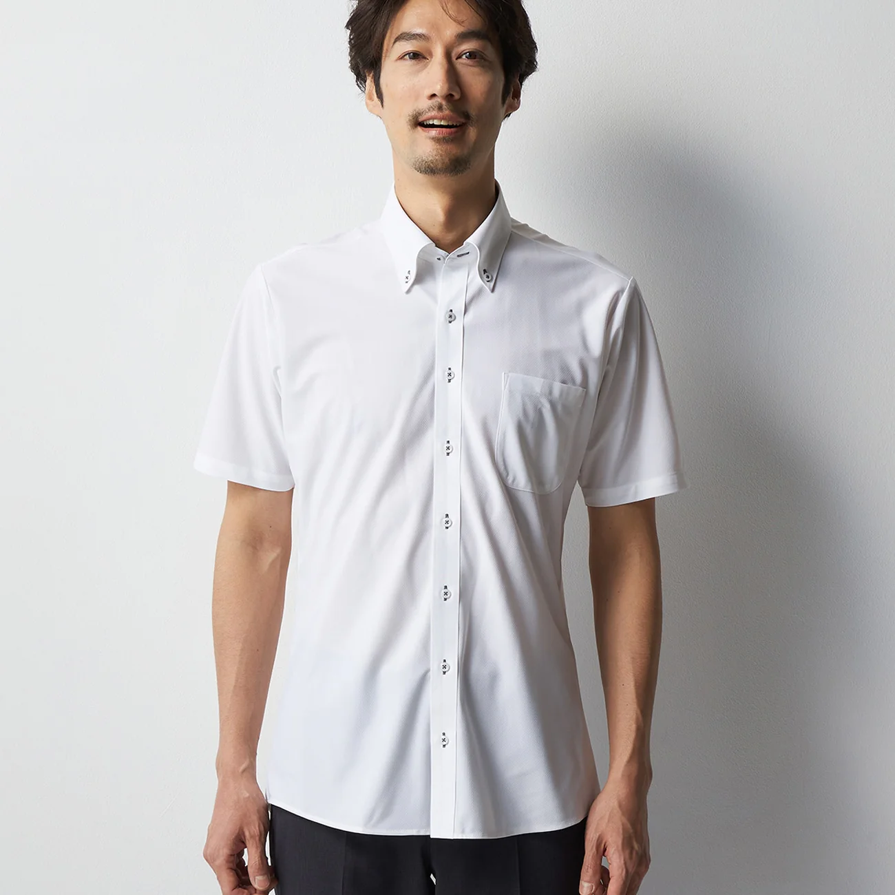 Super Non-Iron Stretch Short Sleeve Button-Down Shirt - White - Image 2