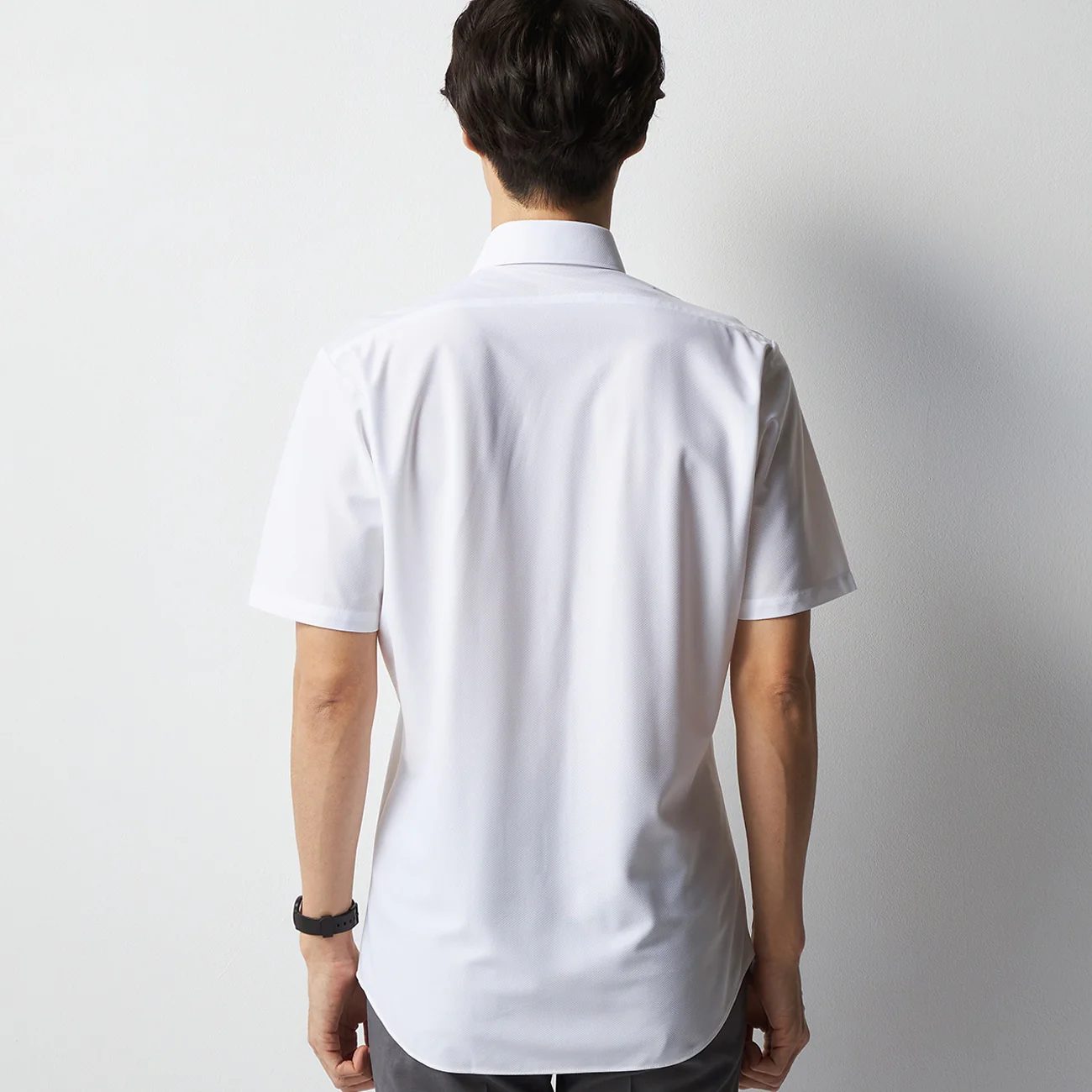 Super Non-Iron Stretch Short Sleeve Cutaway Shirt - White - Image 3