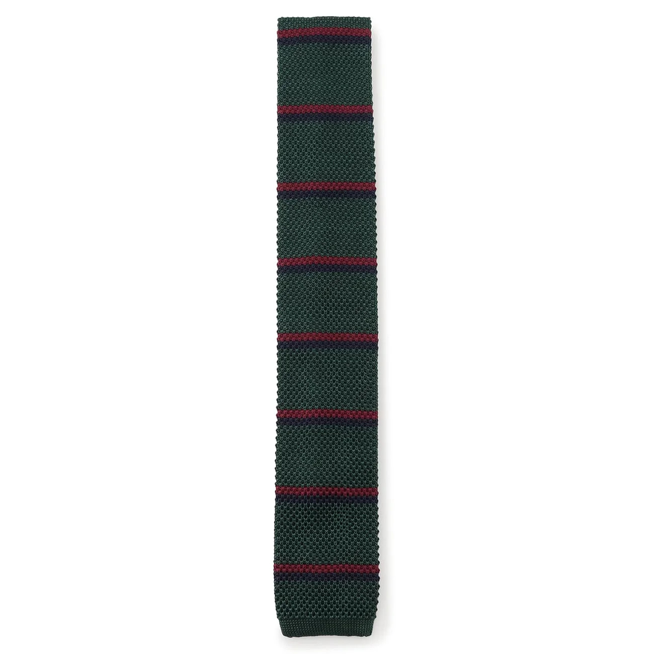 Stripe Knit Tie - Green - Image 2