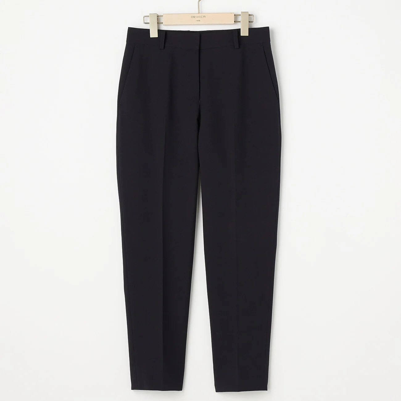 Washable Stretch Shadow Check Cropped Pants - Navy