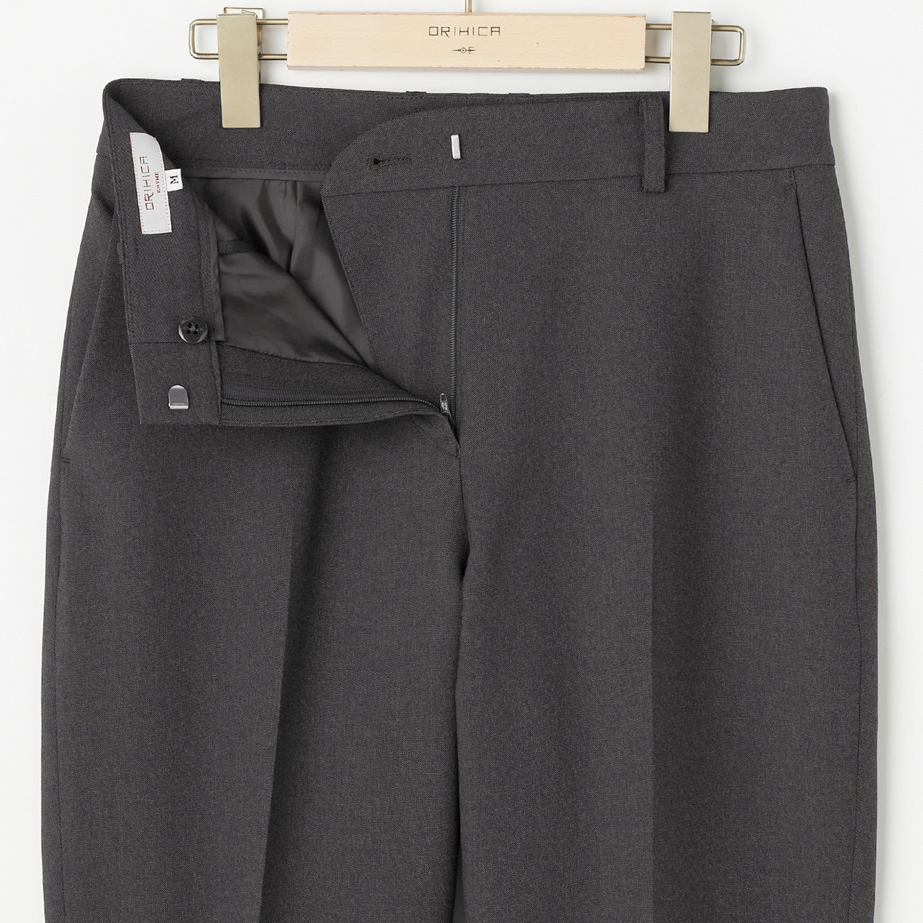 Washable Stretch Shark Skin Cropped Suit Pants - Medium Gray - Image 2
