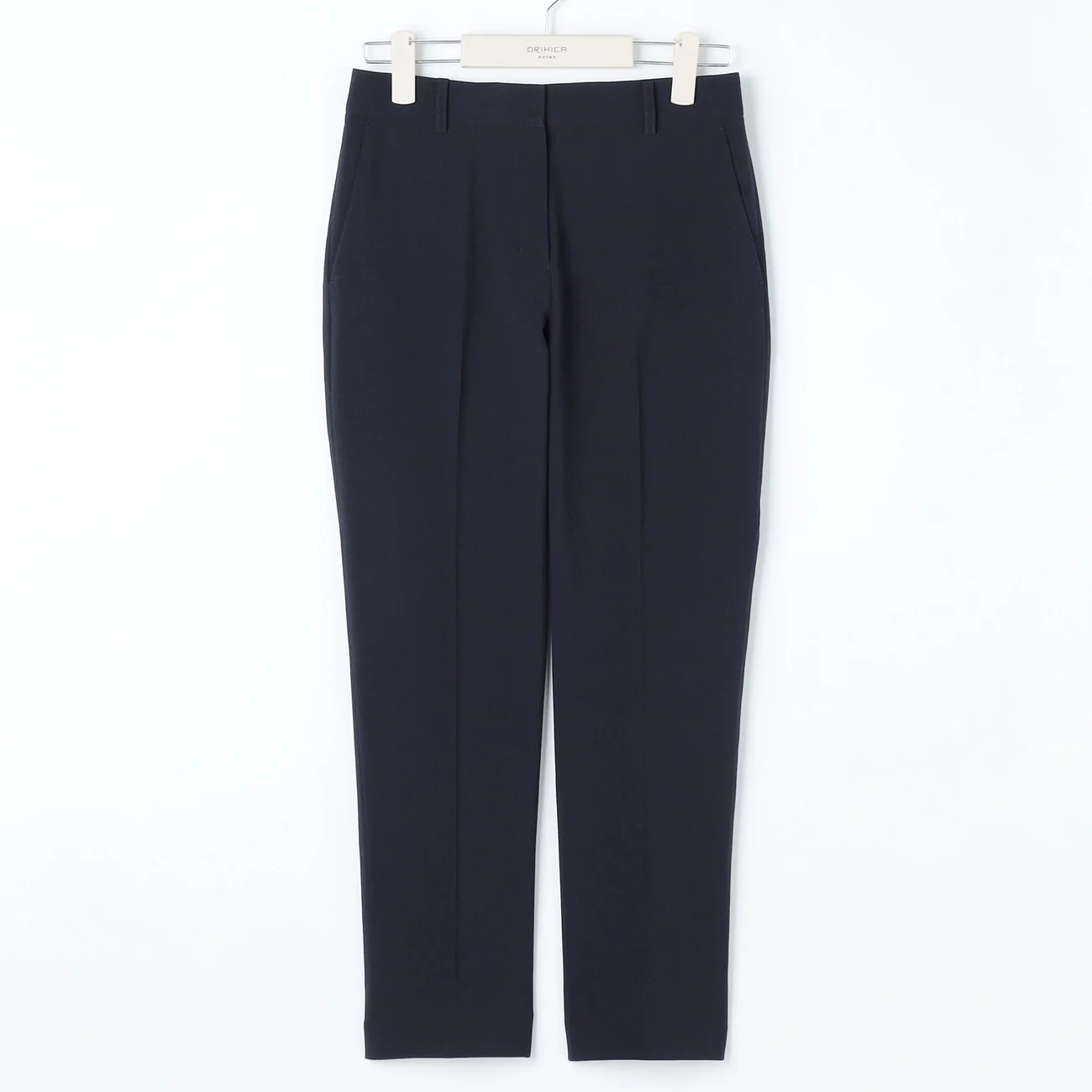 Washable Stretch Cropped Check Pants - Navy - Image 4