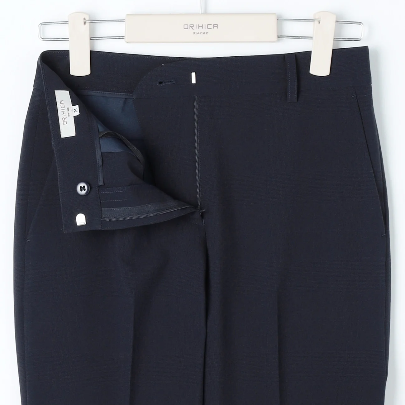 Washable Stretch Cropped Check Pants - Navy - Image 5