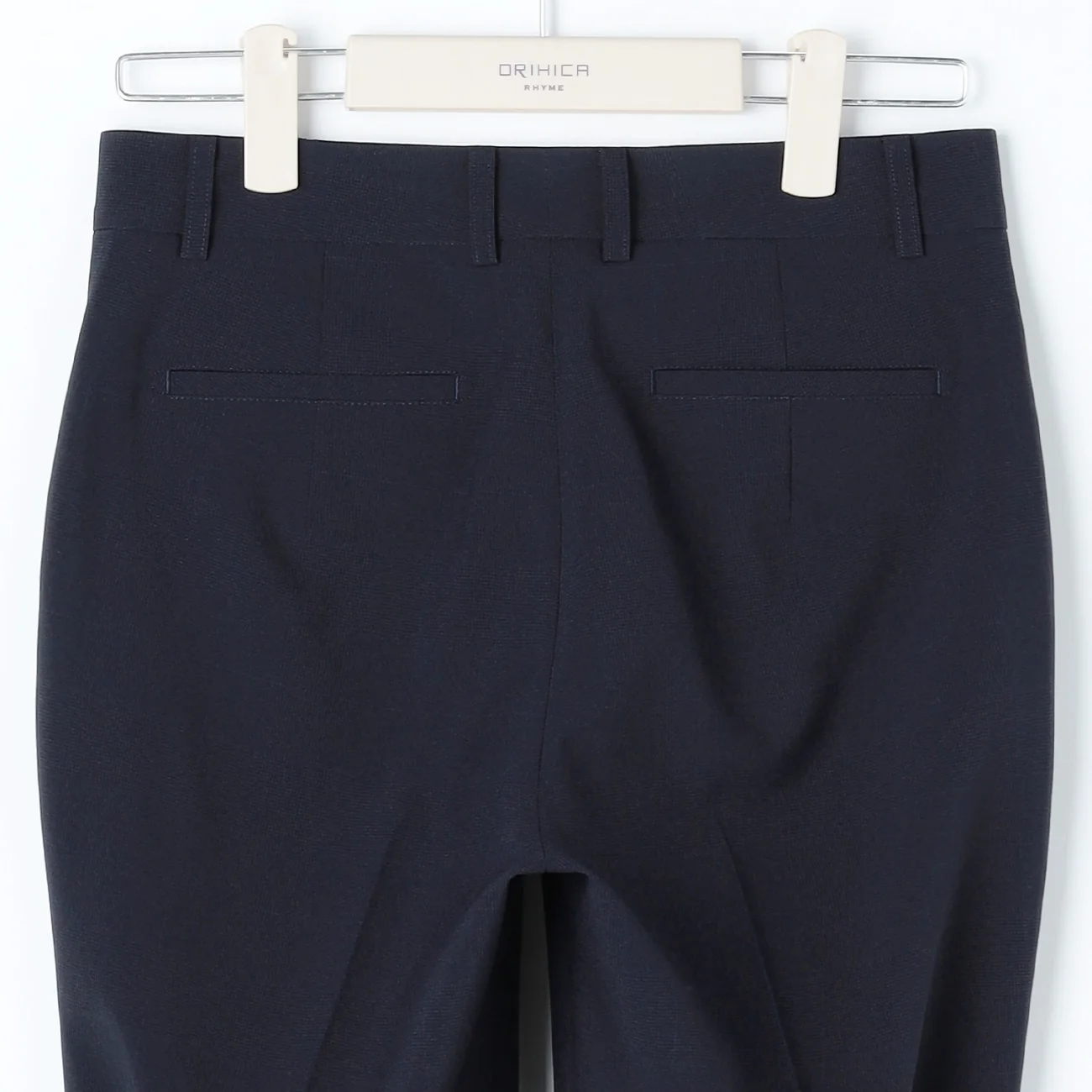 Washable Stretch Cropped Check Pants - Navy - Image 6