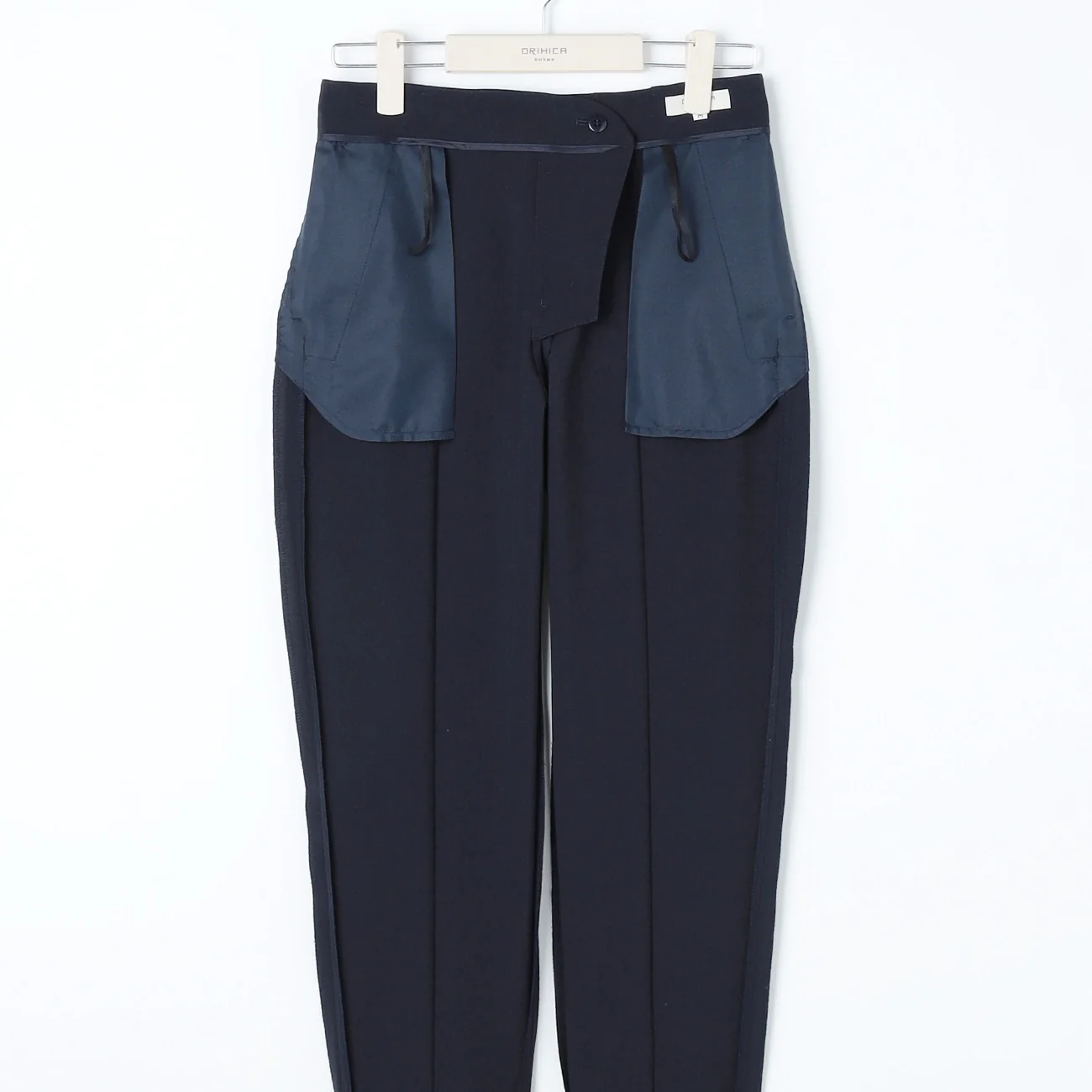 Washable Stretch Cropped Check Pants - Navy - Image 7