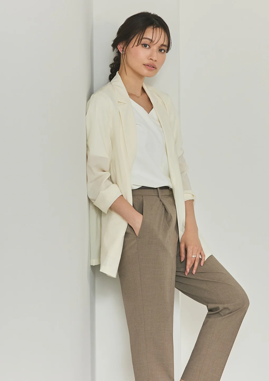 Flamingo Airy Tapered Pants - Beige - Image 16