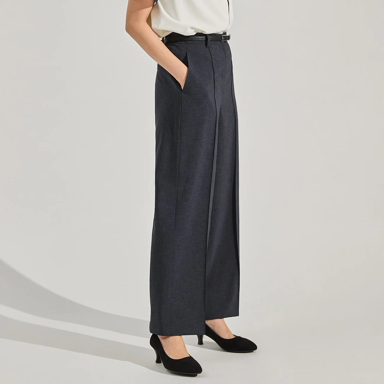 Flamingo Airy Wide Pants - Navy