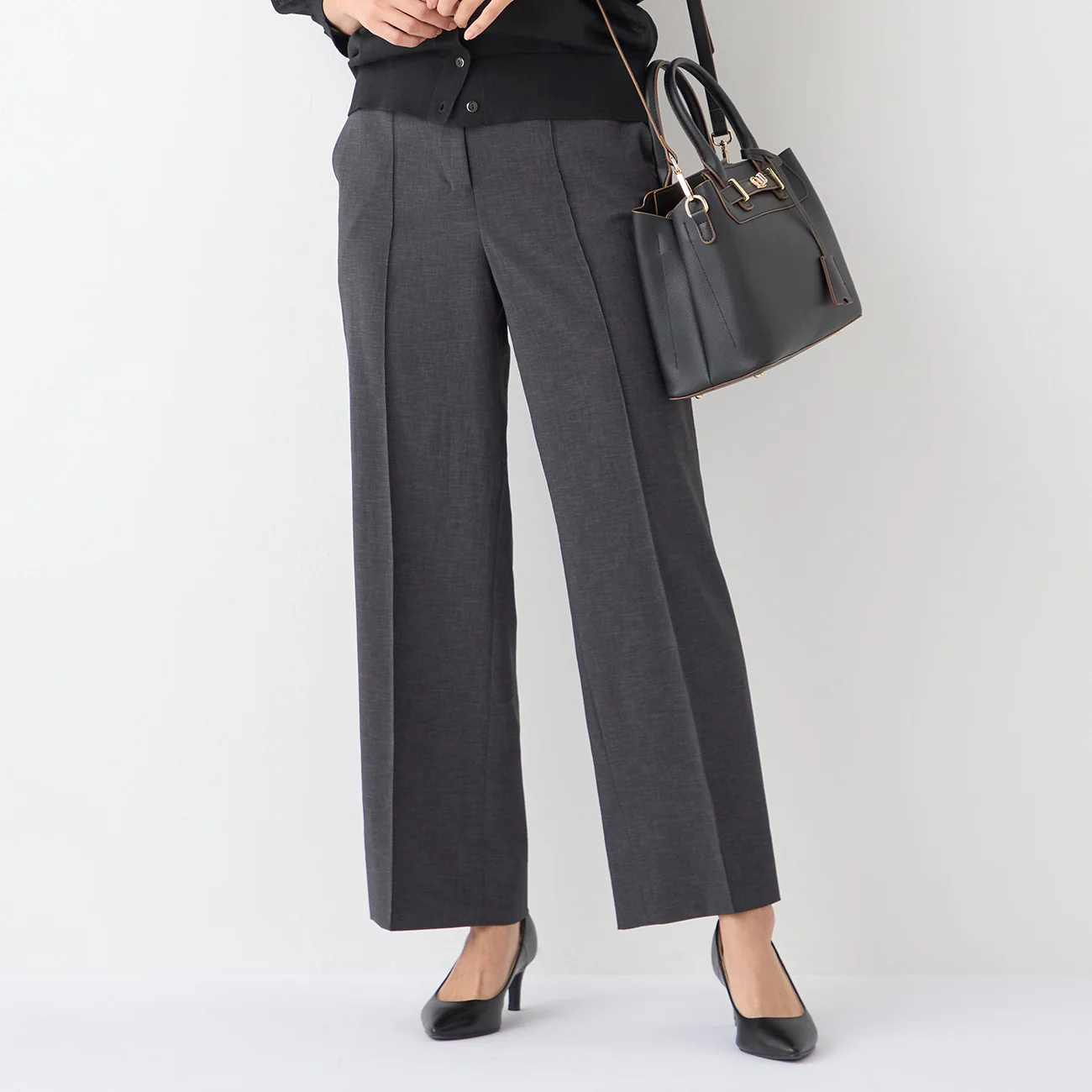 Flamingo Airy Wide Pants - Charcoal Gray - Image 7