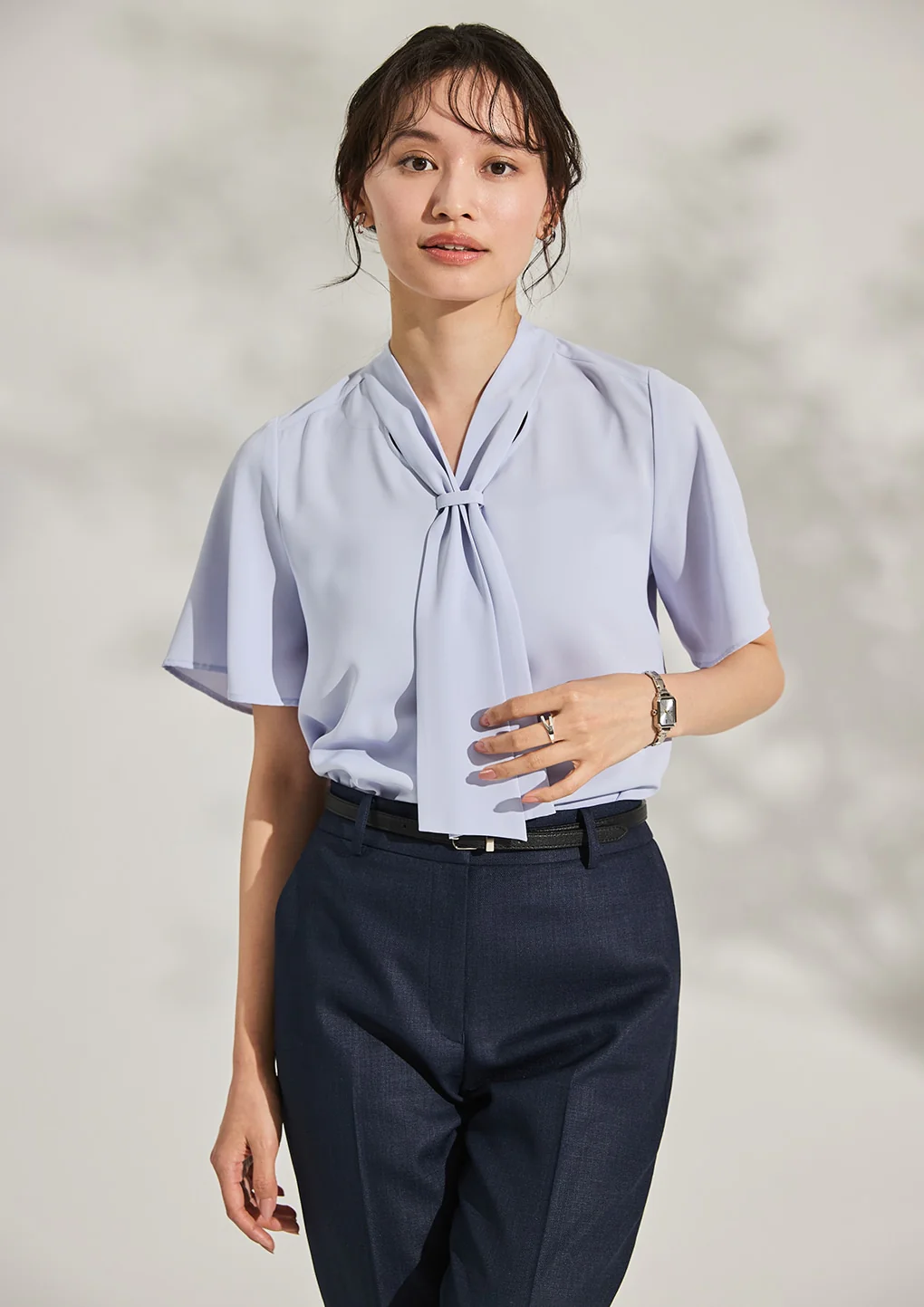 THE THIRD SUITS Linen-Like Cropped Pants - Navy - Image 14