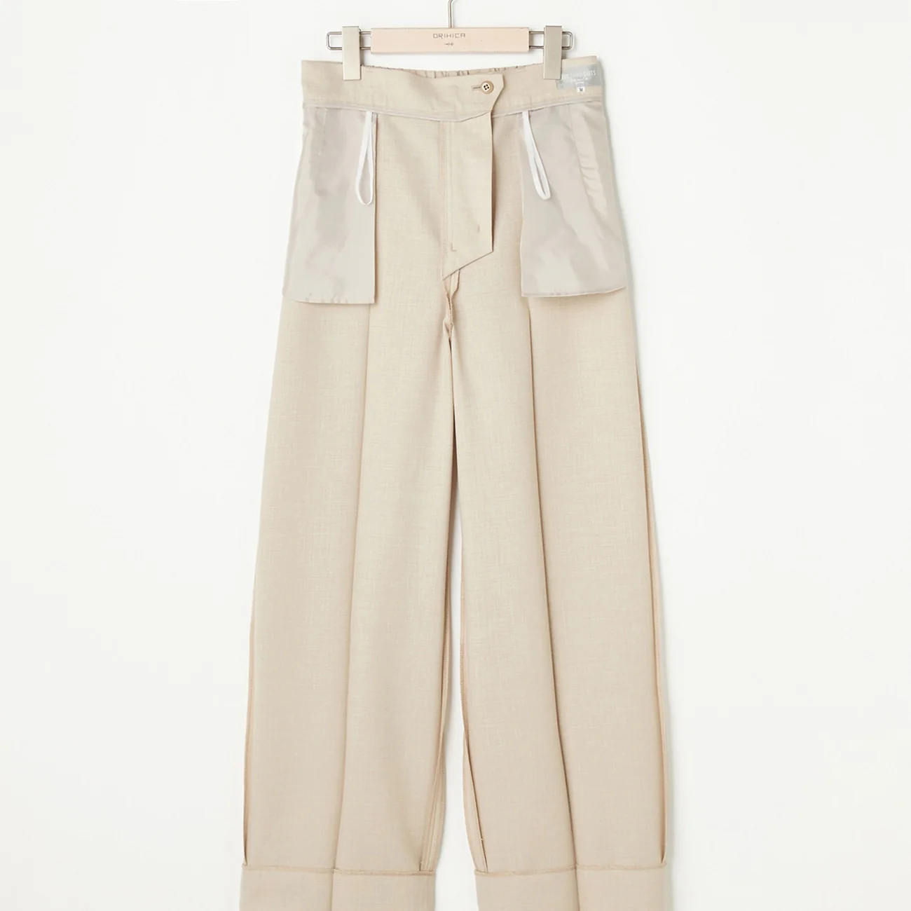 THE THIRD SUITS Linen-Like Wide Pants - Beige - Image 6