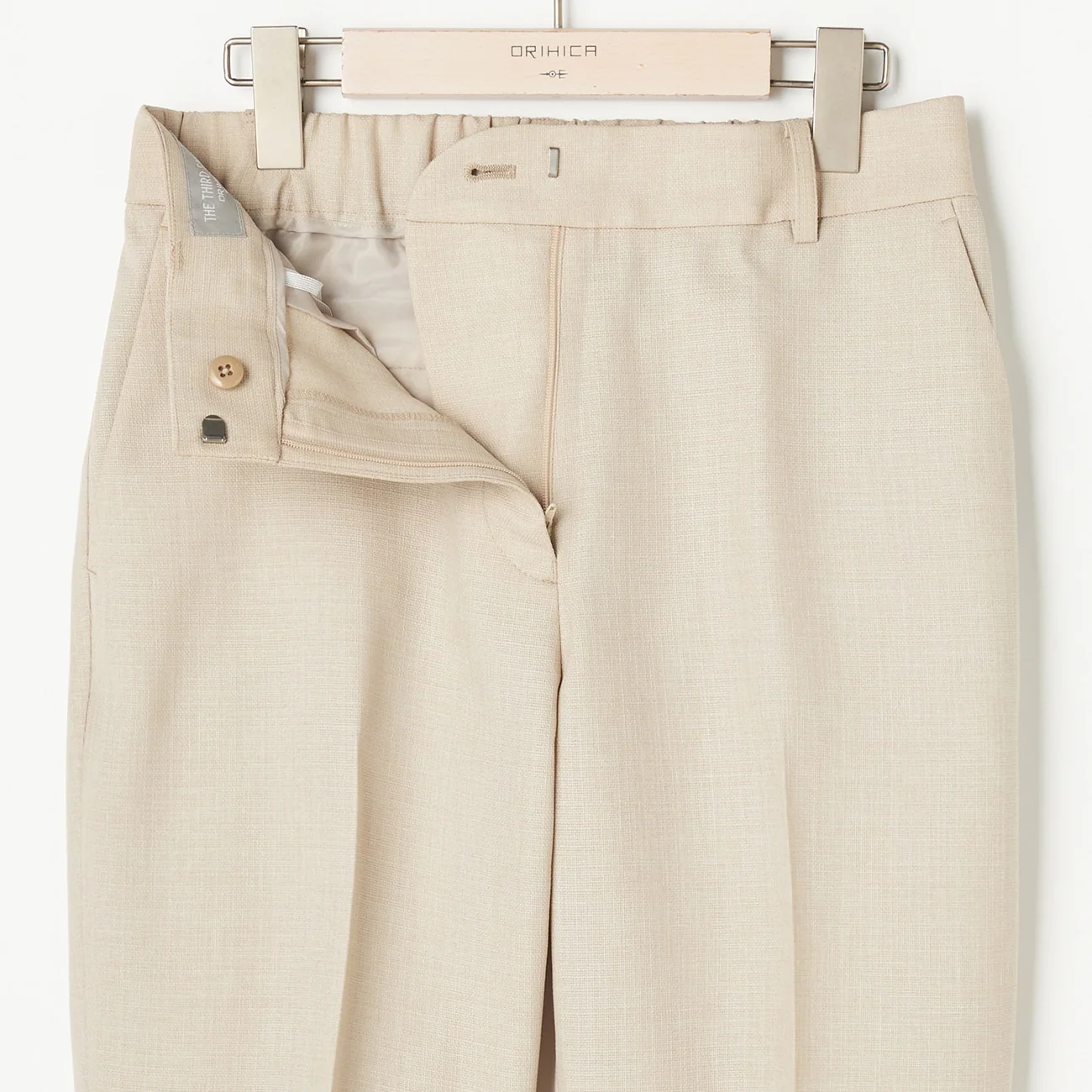 THE THIRD SUITS Linen-Like Cropped Pants - Beige - Image 4