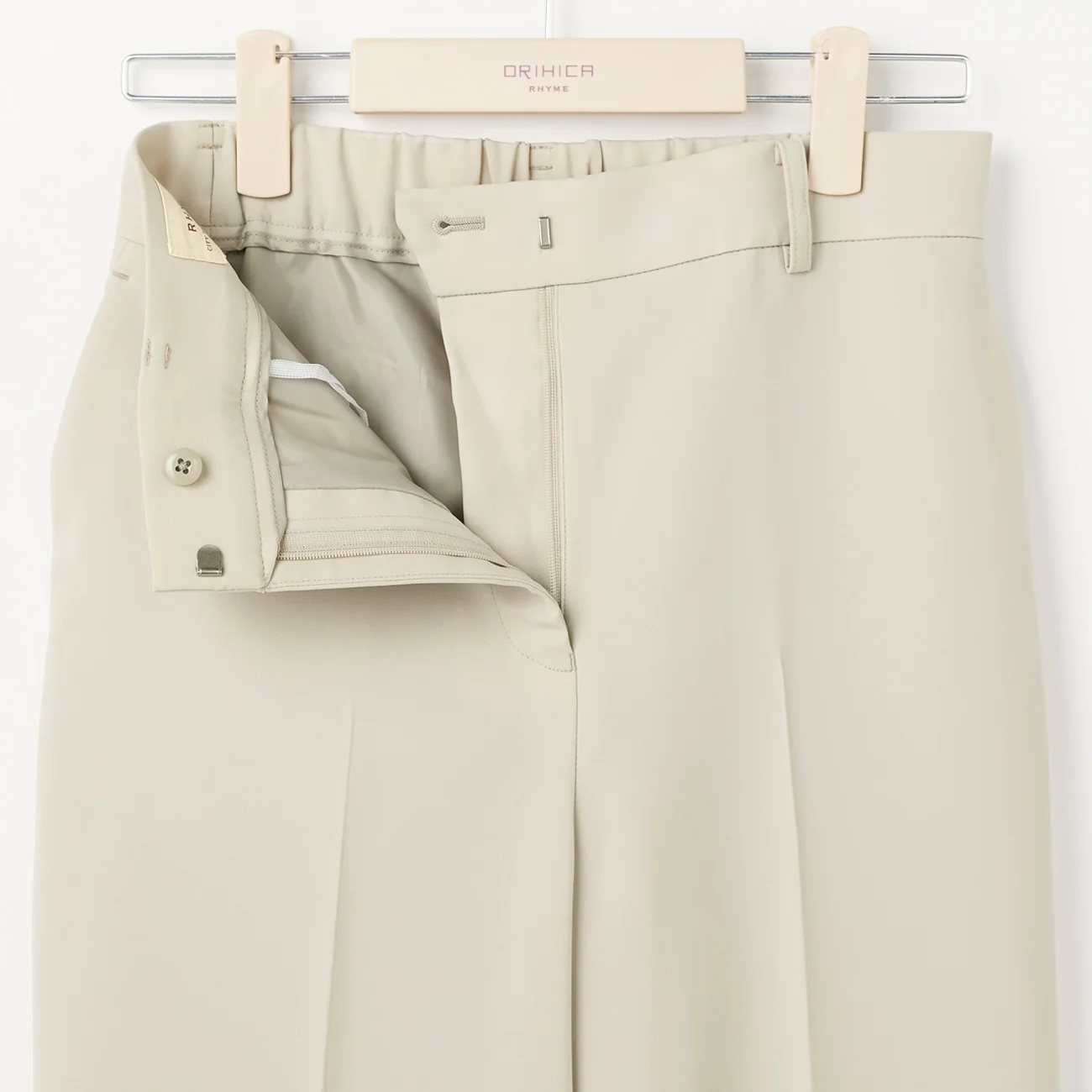 THE THIRD SUITS Double Cloth Wide Pants - Beige - Image 2