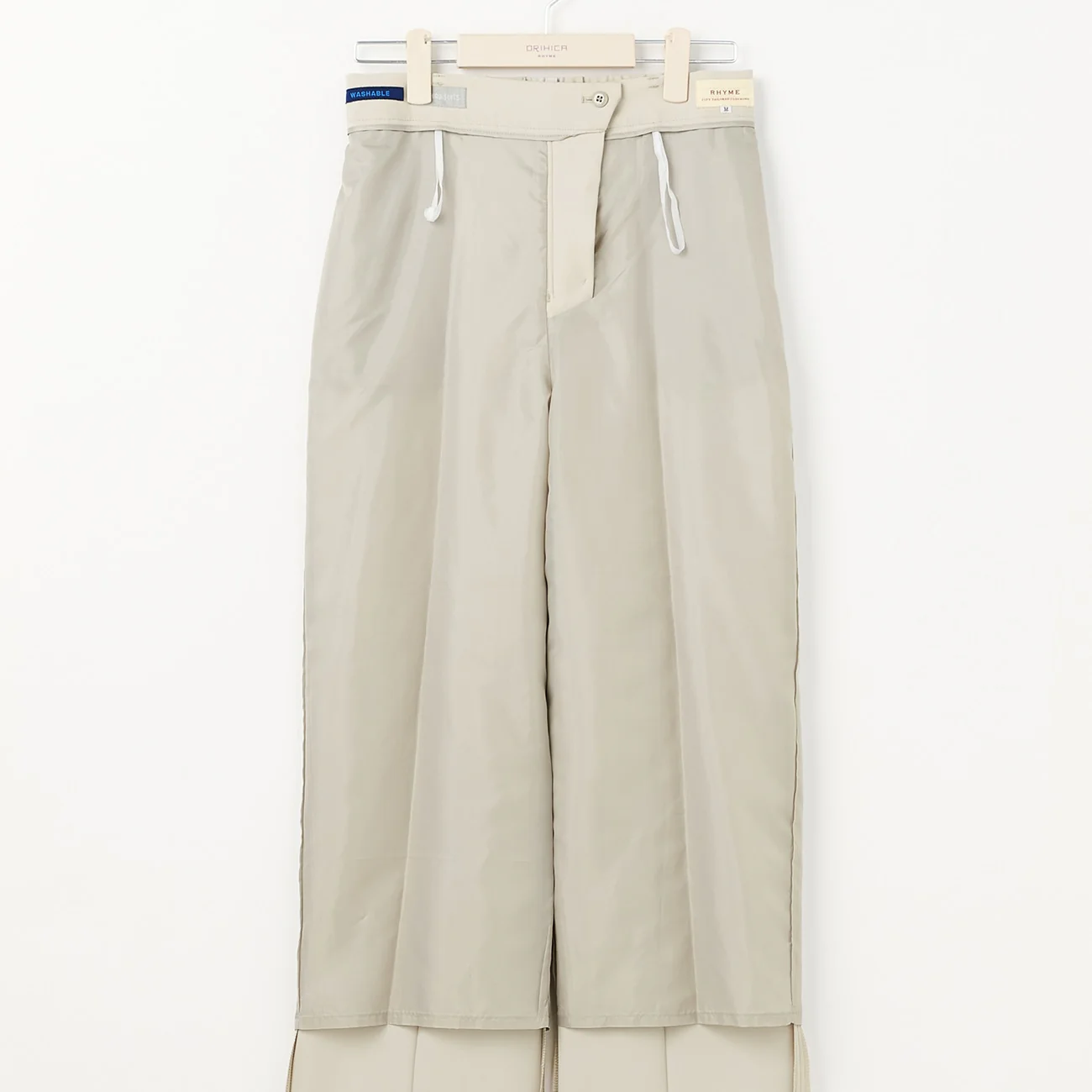 THE THIRD SUITS Double Cloth Wide Pants - Beige - Image 4