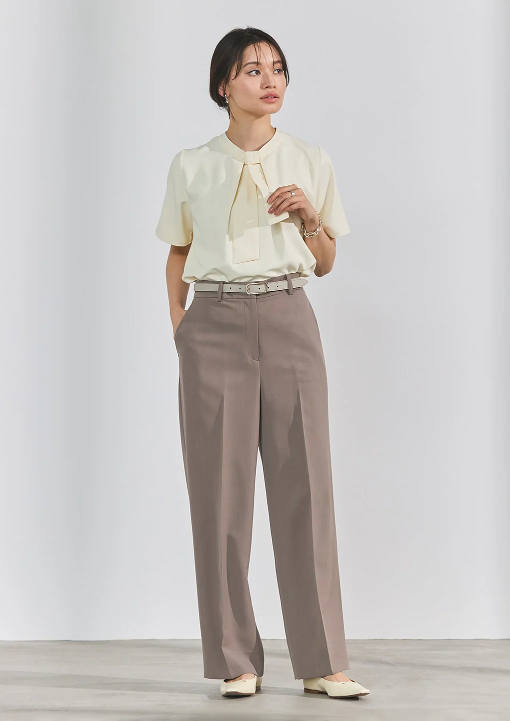 THE THIRD SUITS Washable Cool Touch Wide Pants - Beige - Image 18