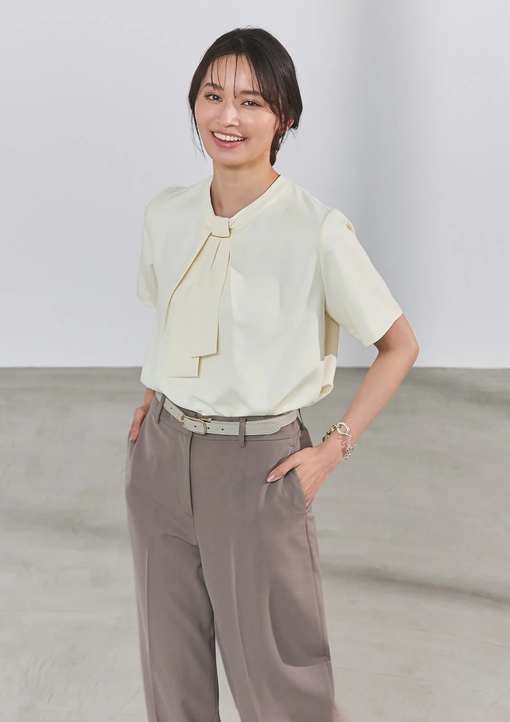 THE THIRD SUITS Washable Cool Touch Wide Pants - Beige - Image 19