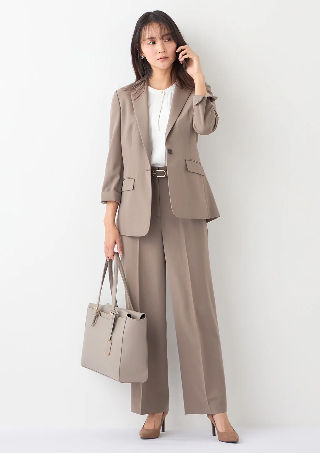 THE THIRD SUITS Washable Cool Touch Wide Pants - Beige - Image 21